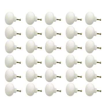 Imagem de Kit 30 Puxadores Vitória Para Móveis Porta Gaveta Armário Cozinha Redondo