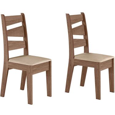 Imagem de Conjunto com 02 Cadeiras de Jantar Italia Amendoa 51C