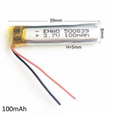Imagem de 500839 C/ 100mah 5mmx08mmx39mm 2 Fios 3,7v - bgb