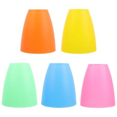 Imagem de ARTIBETTER 5 peças de abajures de plástico de cores sortidas para mesa, parede, pendurar e luminárias de cabeceira - luz suave e design decorativo, fácil de instalar, 11 x 9 x 9 cm