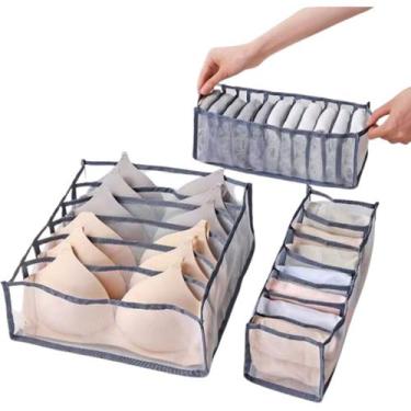 Imagem de Organizador de Gaveta com Divisórias Calcinhas Meia Sutiã - Comercialm