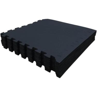 Imagem de Kit 12 Placas de Tatame EVA 50x50x10mm | Ideal para Academias Treino Yoga e Lutas | Conforto e Proteção | Cor PRETO