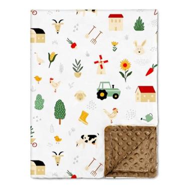 Imagem de Nialnant Lindos cobertores de bebê para meninas 76 x 101 cm, cobertor de pelúcia super macio para chá de bebê, cobertor de camada dupla para decoração de berçário, capa de carrinho de bebê acampamento