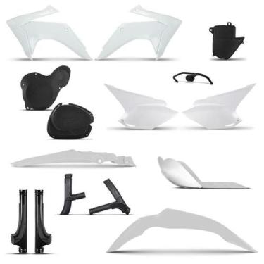 Imagem de Kit Plástico Completo Roupa Crf 230 2015 - Pro tork, Branco