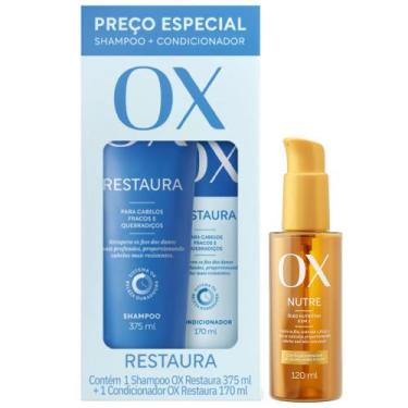 Imagem de Kit OX Restaura Shampoo + Condicionador + Óleo Capilar Nutritivo 120ml