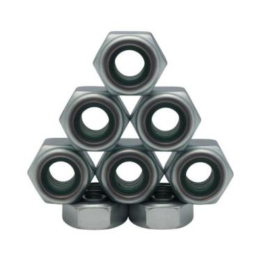 Imagem de Kit 10 Porca Sextavada Zincada Auto Travante Rosca UNC - Stein, Único