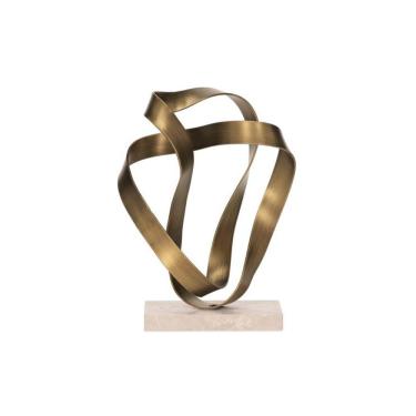 Imagem de Escultura Em Metal E Pedra Dourado 19,5x25,5cm Mart