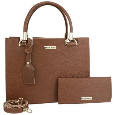 Imagem de Kit Bolsa Alice Monteiro Transversal com 2 Alças com Carteira Porta Ca