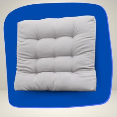Imagem de Almofada para Cadeira Assento Poltrona 60x60cm Decorativa(CINZA CLARO)