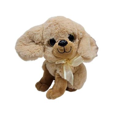Imagem de Pelúcia Cachorrinho Poodle Sentado com Laço Amarelo R3381 - BBR Toys