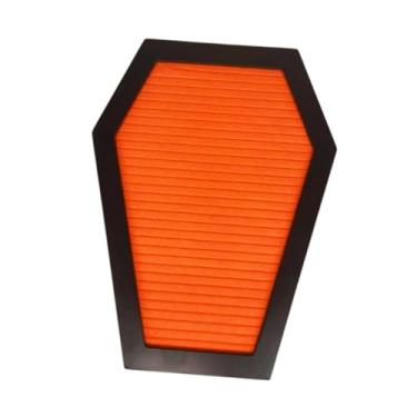 Imagem de WeiLaiKeQi Quadro de letras de caixão, decoração resistente, feltro, mensagem, quadro de avisos assustador, Laranja