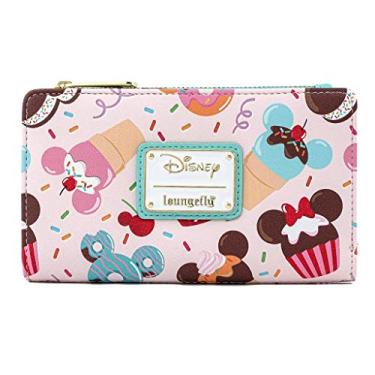 Imagem de Loungefly Carteira com aba doce Mickey e Minnie Mouse, rosa, One Size, Carteira dobrável.