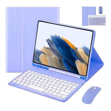 Imagem de Kit Capa, Teclado Redondo, Mouse Para Samsung Tab S7 / S8 11