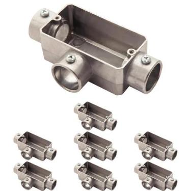 Imagem de 8 Condulete Tipo T 3/4 S/rosca S/placa em Alumínio Sieg