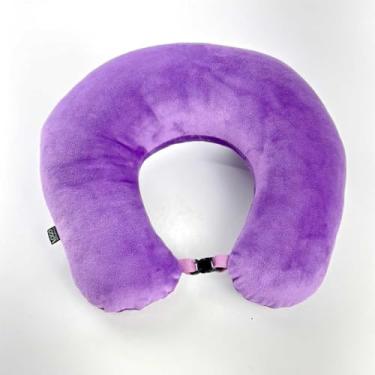 Imagem de Almofada de Pescoço Para Viagem Portátil Confortável Premium (Roxo)