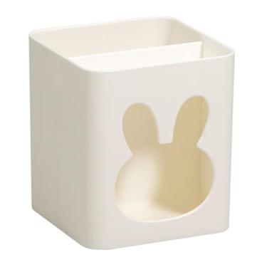 Imagem de Pen Holder Organizer Coelho bonito Design Multi Funcional Desktop Storage Container para Home Office Escola Plástico 4.3in Altura 137g Peso