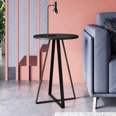 Imagem de Mesa Lateral de Apoio com pés metálicos 45X45cm Freedom Móvel na Caixa