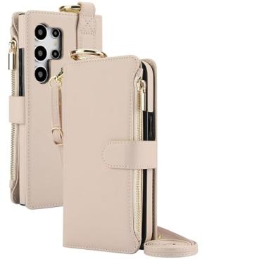 Imagem de HJZSZX Capa tipo carteira crossbody para Galaxy A54 5G (para Galaxy A54 5G/branco)
