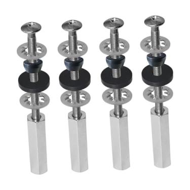 Imagem de IEUDNS aço inoxidável resistente, arruela de borracha, porcas de travamento longas, fácil de instalar, kit de parafusos de fixação para tanque de vaso, 4 Peças