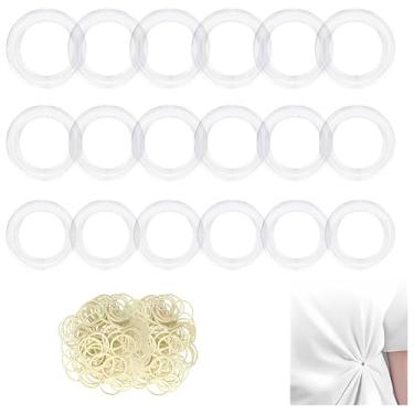Imagem de 18 peças de prendedor de roupas, clipe de aperto, acessório de roupa invisível com faixas de borracha a granel para mulheres, camisa, conjunto de saia, clipes de vestido, anéis de aperto nas costas, 3