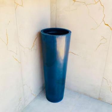 Imagem de Vaso Grande para Planta Decorativo Ibiza Marmorizado Moderno Vaso De Planta Grande Vasos Para Plantas Grande(Azul - M110)