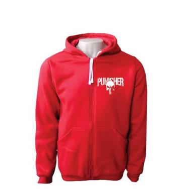 Imagem de Blusa Moletom Plus Size Masculino Punisher Capuz e ziper XG ao XG8, Ve