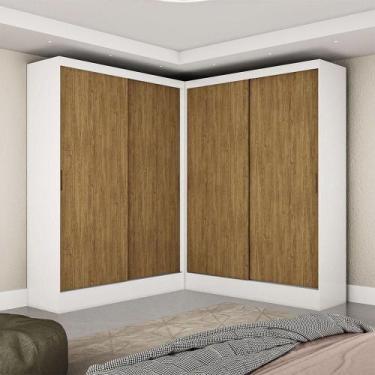 Imagem de Closet Casal Duplo Belém 4 Portas 4 Gavetas Carioca Móveis Branco Cina