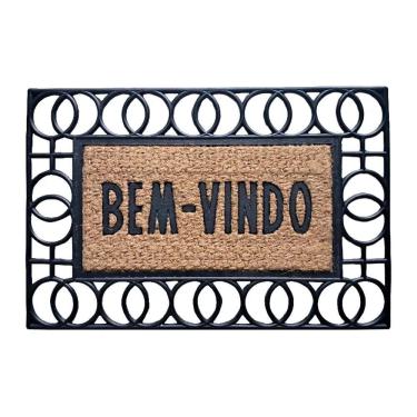 Imagem de Capacho Borracha Frame E Fibra De Coco 60x40cm - Circulos