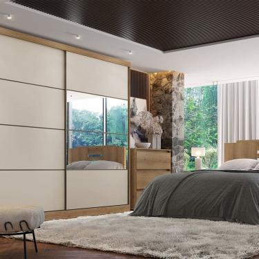 Imagem de Guarda-roupa 2 Portas 222cm X 230cm Malaga Capuccino \ Off White