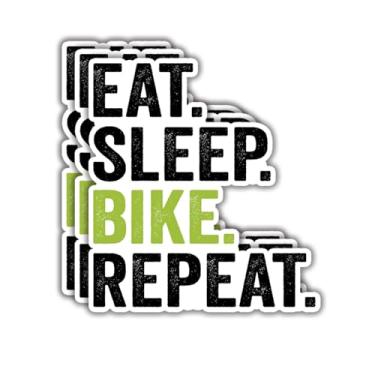 Imagem de (3 peças) Eat Sleep Bike Repeat Adesivo Engraçado Citações Sarcásticas Frases Inspiradoras Amantes Motociclista Adesivos de Presente para Tumbler Laptop Kindle Garrafas de Água Tablet Livros Telefone