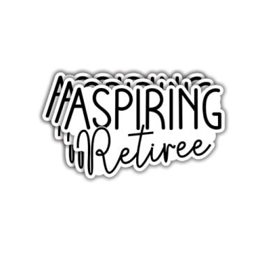 Imagem de (3 peças) Adesivo de aspirante a aposentado engraçado citações sarcásticas frases inspiradoras trabalhador decalque vinil adesivos de presente para copo laptop Kindle garrafas de água tablet livros