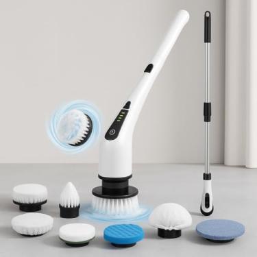 Imagem de Esfregão Elétrico 9 Em 1 Mop Sem fio Escova De Limpeza Pesada Janela Banheiro e Cozinha Rapida Multiuso 360 Recarregavel Giratoria