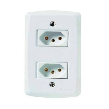 Imagem de Conjunto 2 Tomadas 3p 10a Lux2 Tramontina - Branco - Sistema Modular