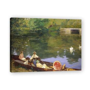 Imagem de Docked At The Shore John Lavery Iconic Realist Portrait & War Scene Canvas Art – Decoração de parede irlandesa atemporal para casa emoldurada 39,98 x 52 cm