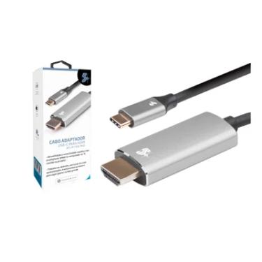 Imagem de Cabo Adaptador USB-C X HDMI 4K 60hz Pix, 1.8m, Alumínio - 018-7450