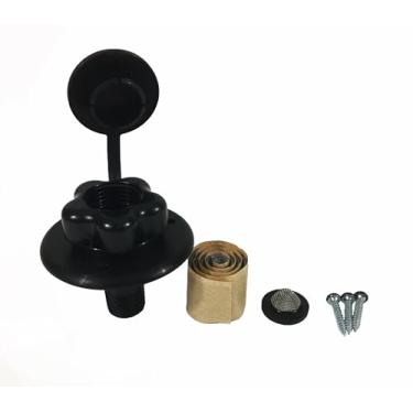 Imagem de Flange de entrada de água RV Camper City com válvula de retenção de plástico preto PN 94217