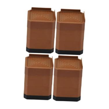 Imagem de ＫＬＫＣＭＳ 4x Almofadas Antivibração Resistente e Resistente Protegem o Chão, Elevadores de Cama, Elevadores de Pernas de Móveis para Sofá, Máquina de Lavar, Marrom, 3 Camadas