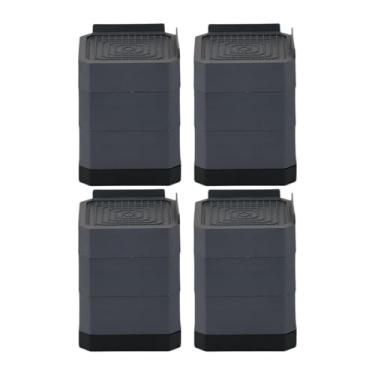 Imagem de Ioensy 4x Almofadas Antivibração para Elevadores de Pernas de Móveis Previnem Arranhões Antiderrapantes Elevadores de Cama Resistente para Sofá Mesa Máquina, Cinza, 3 Camadas