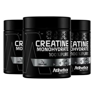 Imagem de Kit 3X Creatina Pura Monohidrata 100% 300G - Atlhetica - Atlhetica Nut
