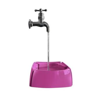 Imagem de Bebedouro Para Gato Cachorro Torneira Mágica Fonte De Água 1,8 Litros Bivolt Mec Pet (Rosa, Médio)