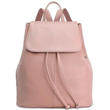 Imagem de BOYATU Bolsa de couro para mulheres: mochila feminina de viagem moderna - bolsa de couro genuíno bolsas casuais para trabalho, rosa, Genuine Leather, Tendência