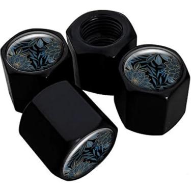 Imagem de Tampas de haste de válvula de pneu de metal, pacote com 4, tampas de haste de roda de carro, tampas de válvula de ar universais de alumínio para carros, caminhões, SUVs, bicicletas, motocicletas