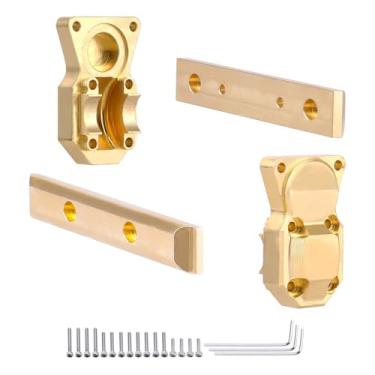 Imagem de HobbyPark Moldura Barras laterais de latão, cobre a diferença de latão para upgrades axiais SCX24 1/24 RC Crawler Car SCX24 Fechadura Chevrolet C10 B-17 Betty Wrangler JLU CRC Gladiator Bronco (Ouro)