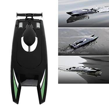 Imagem de ASHATA Barco RC, Motor Duplo 2.4GHz 4CH Alta Velocidade Barco de Controle Remoto Com 30 Km/h Design Impermeável, para Piscinas e Lagos