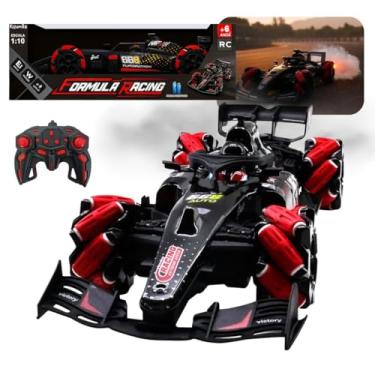 Imagem de Carrinho De Controle Remoto Fórmula 1 Super Racing Recarregável 2.4GHz Brinquedo Infantil Solta Fumaça Kizumba