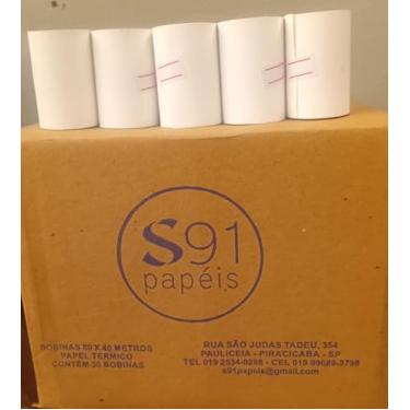 Imagem de Bobinas de Papel Térmico, 57 x 22 Metros, 80 Unidades por Caixa