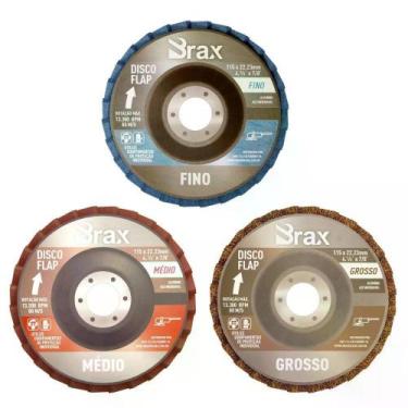 Imagem de Kit de Discos Flap de Acabamento Aço Inox / Alumínio 4.1/2" Com 1 Fino