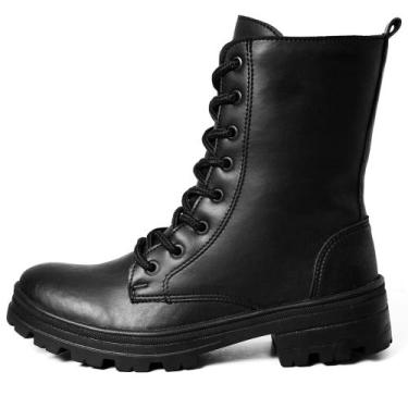 Imagem de Coturno Feminino Bota Tratorada Blogueira Cano Médio Venan 700, 38