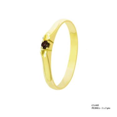 Imagem de Solitário Linea Ponto de Luz Marrom 2mm em Ouro 18k - JoiaUnica