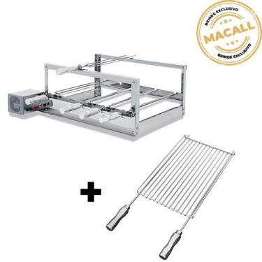 Imagem de Churrasqueira Giratória Inox 6 Espetos 2 Andares The Grill + Grelha Ar